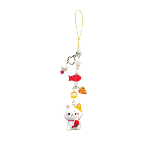 F*sh Lucky Cat Phone Charm