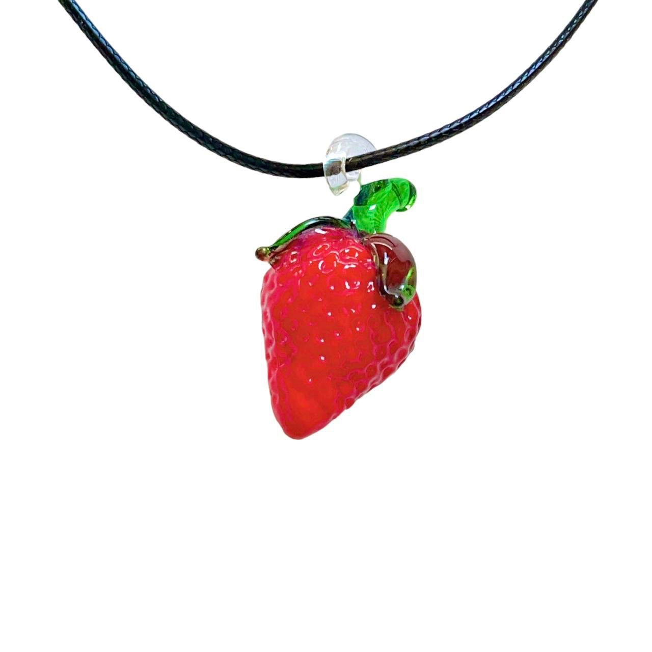 Glass Strawberry Necklace