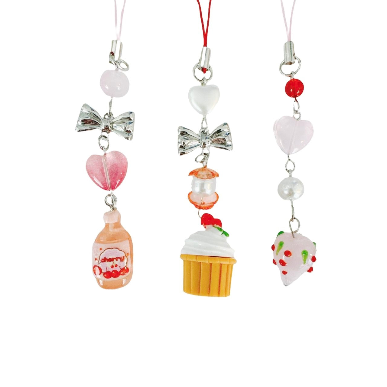 Strawberry Cupcake Phone Charm