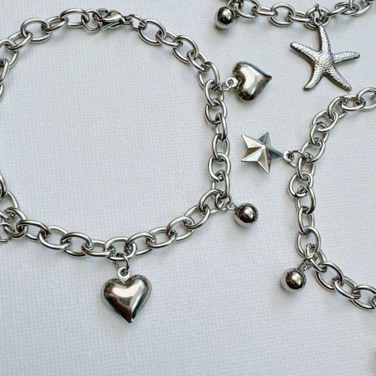 silver heart charm bracelet