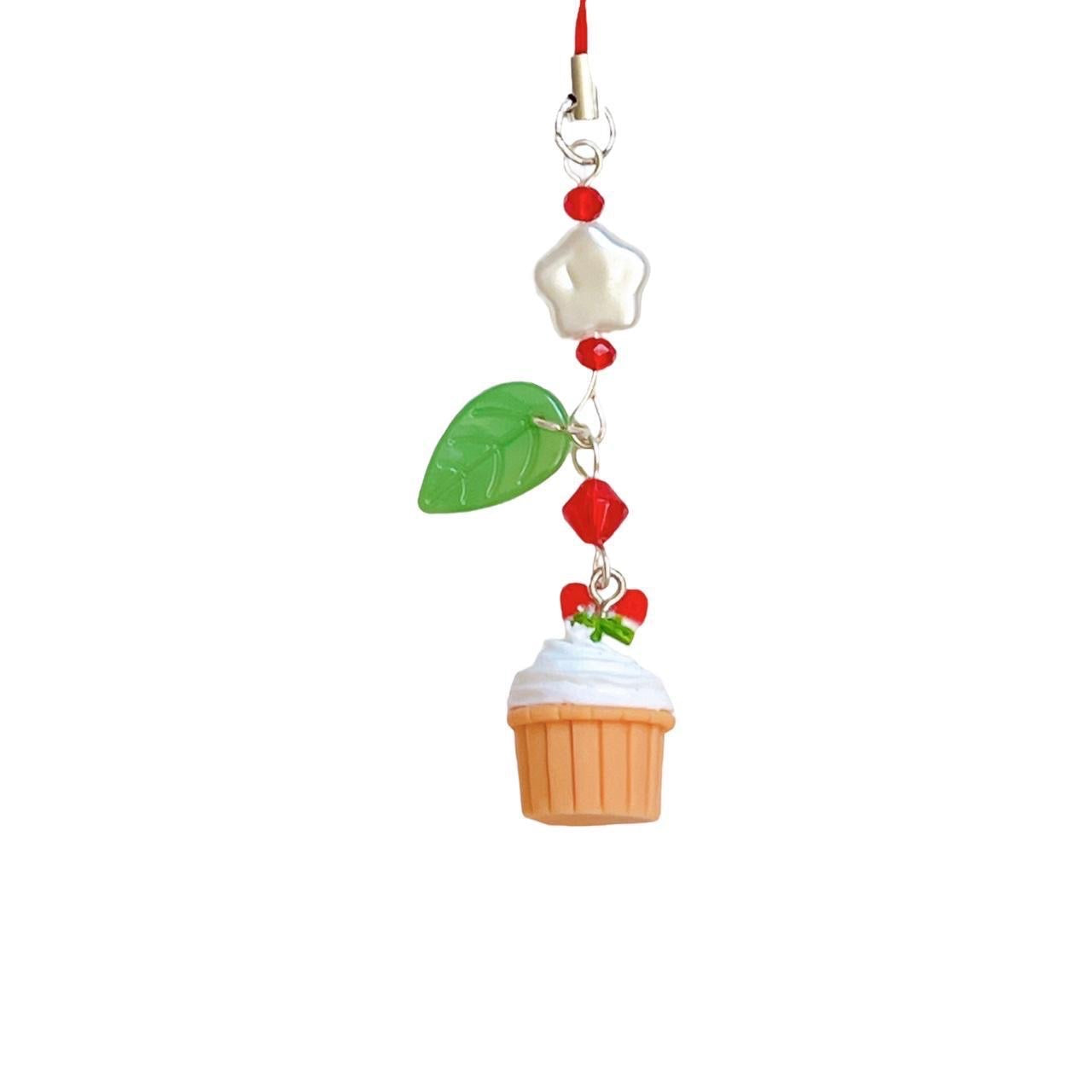 Strawberry Cupcake Phone Charm