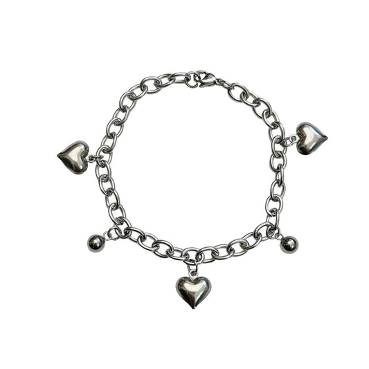 silver heart charm bracelet