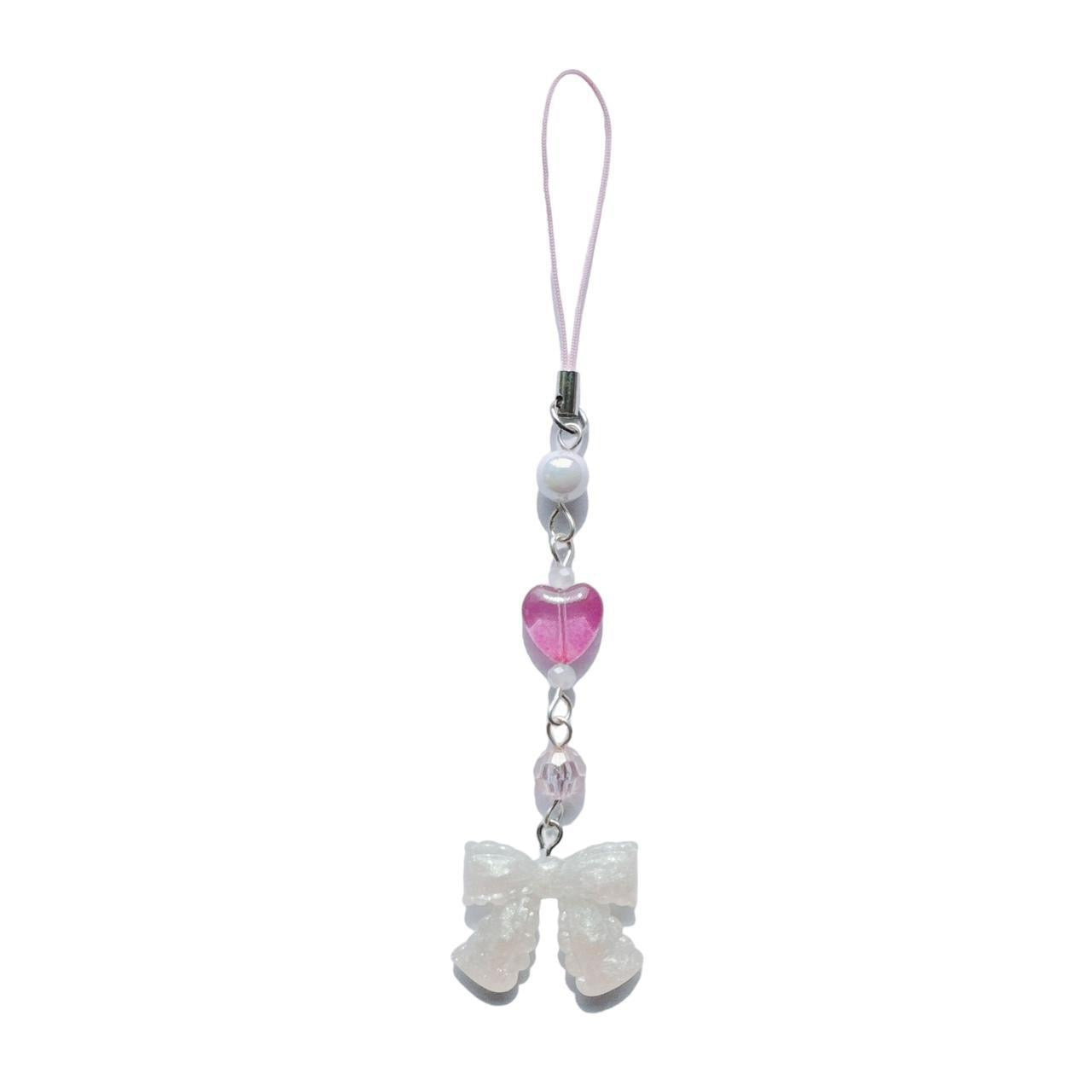 White Bow Phone Charm