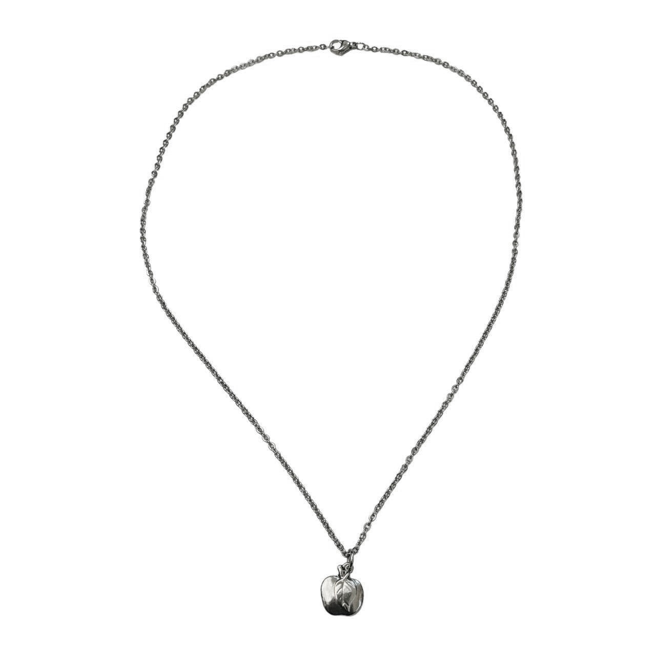 silver apple necklace