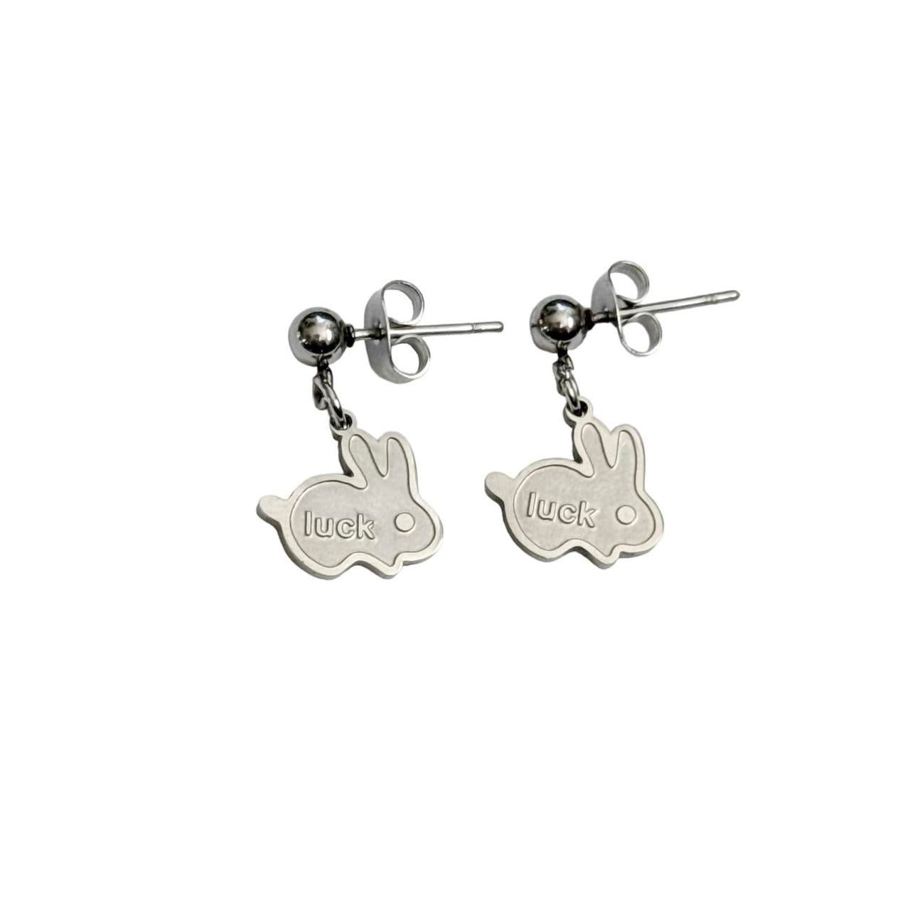 Silver Lucky Bunny Earrings