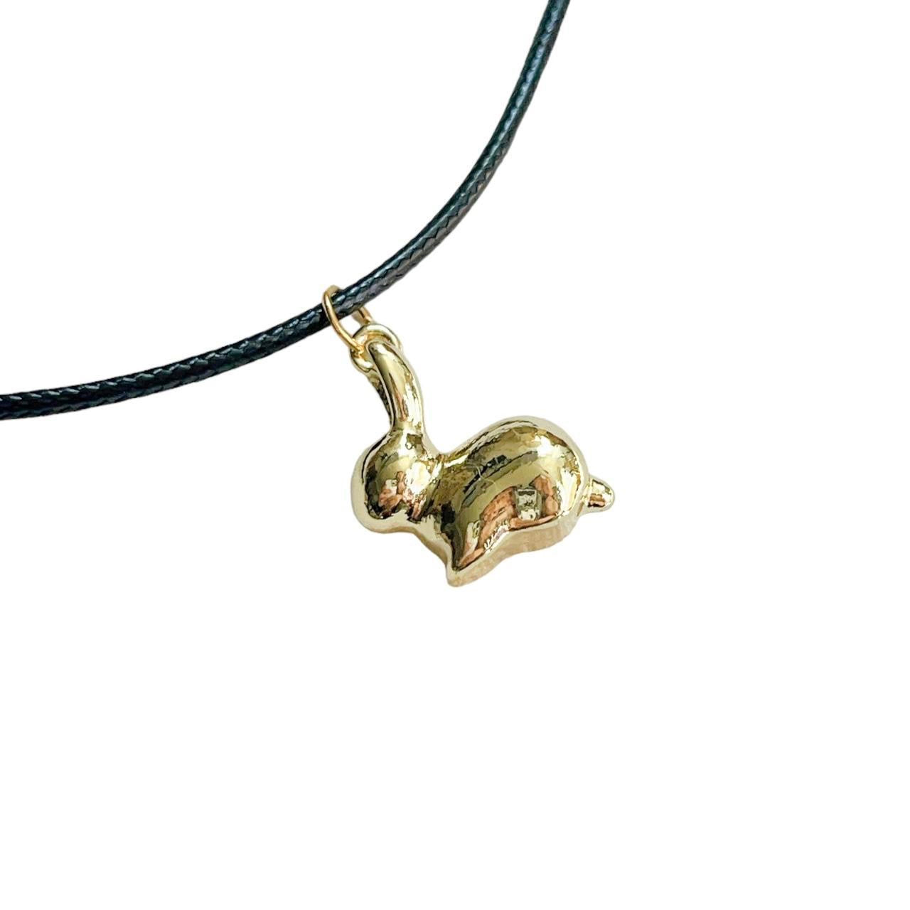 Gold Bunny Cord Necklace