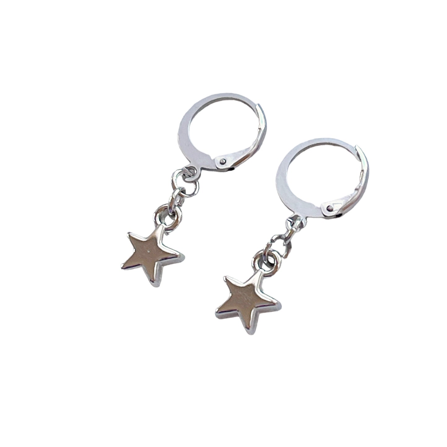 Silver Dainty Star Huggie Earrings