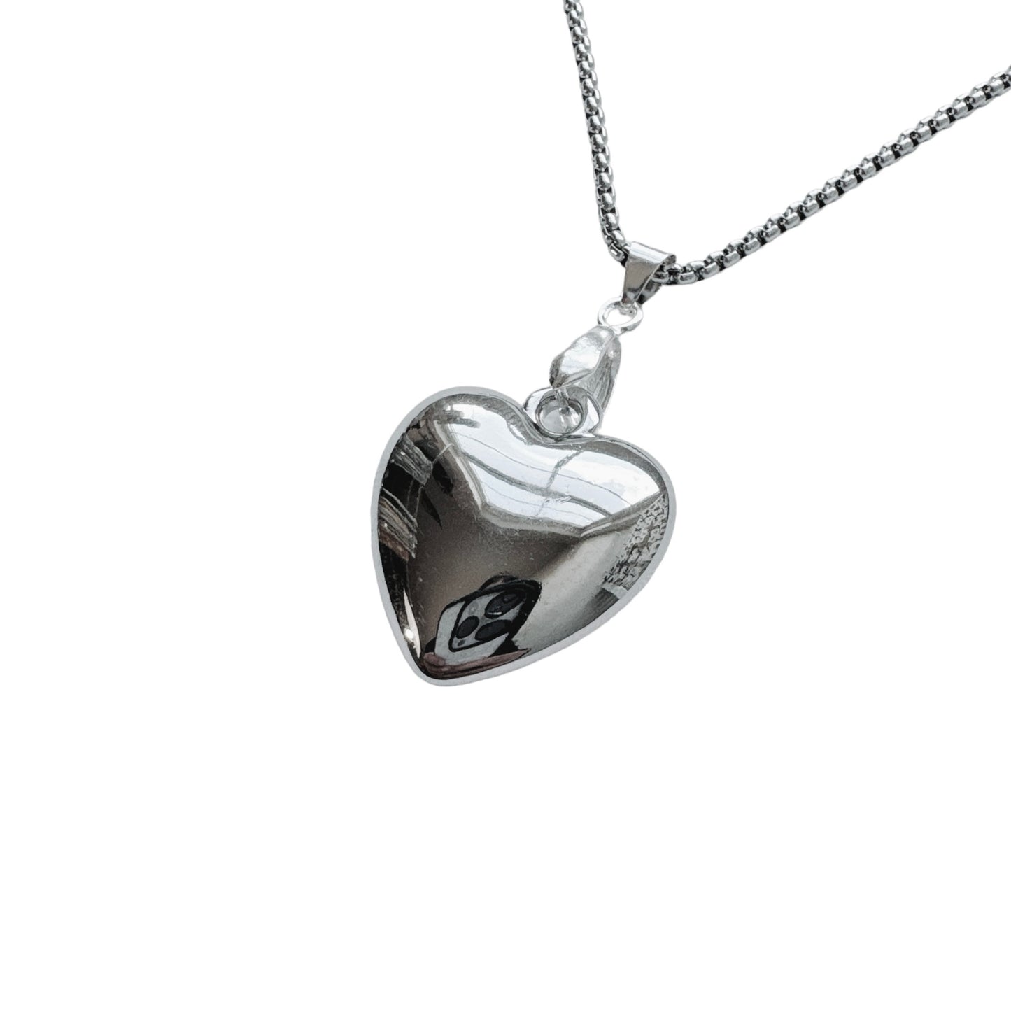 Silver Large Heart Necklace