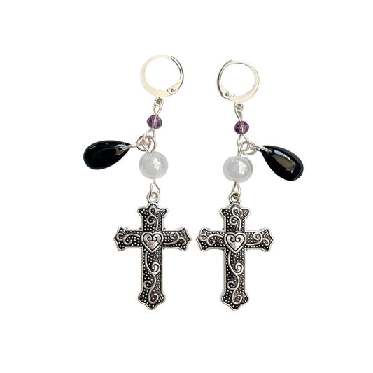 Heart Cross Earrings