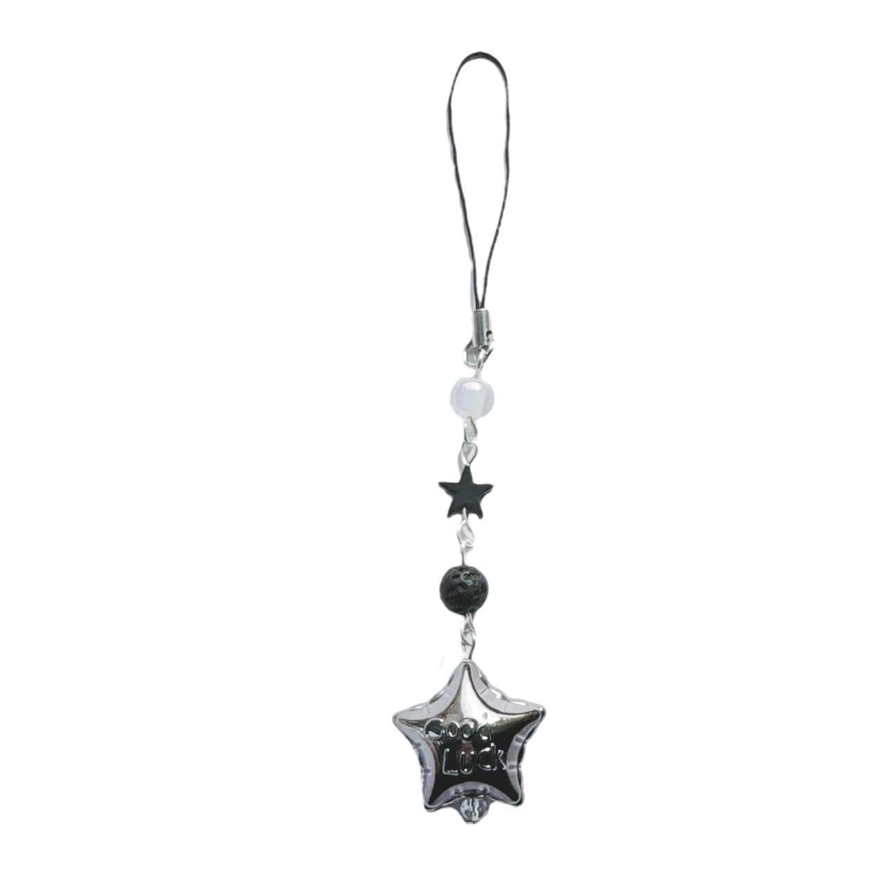 Black Good Luck Star Phone Charm