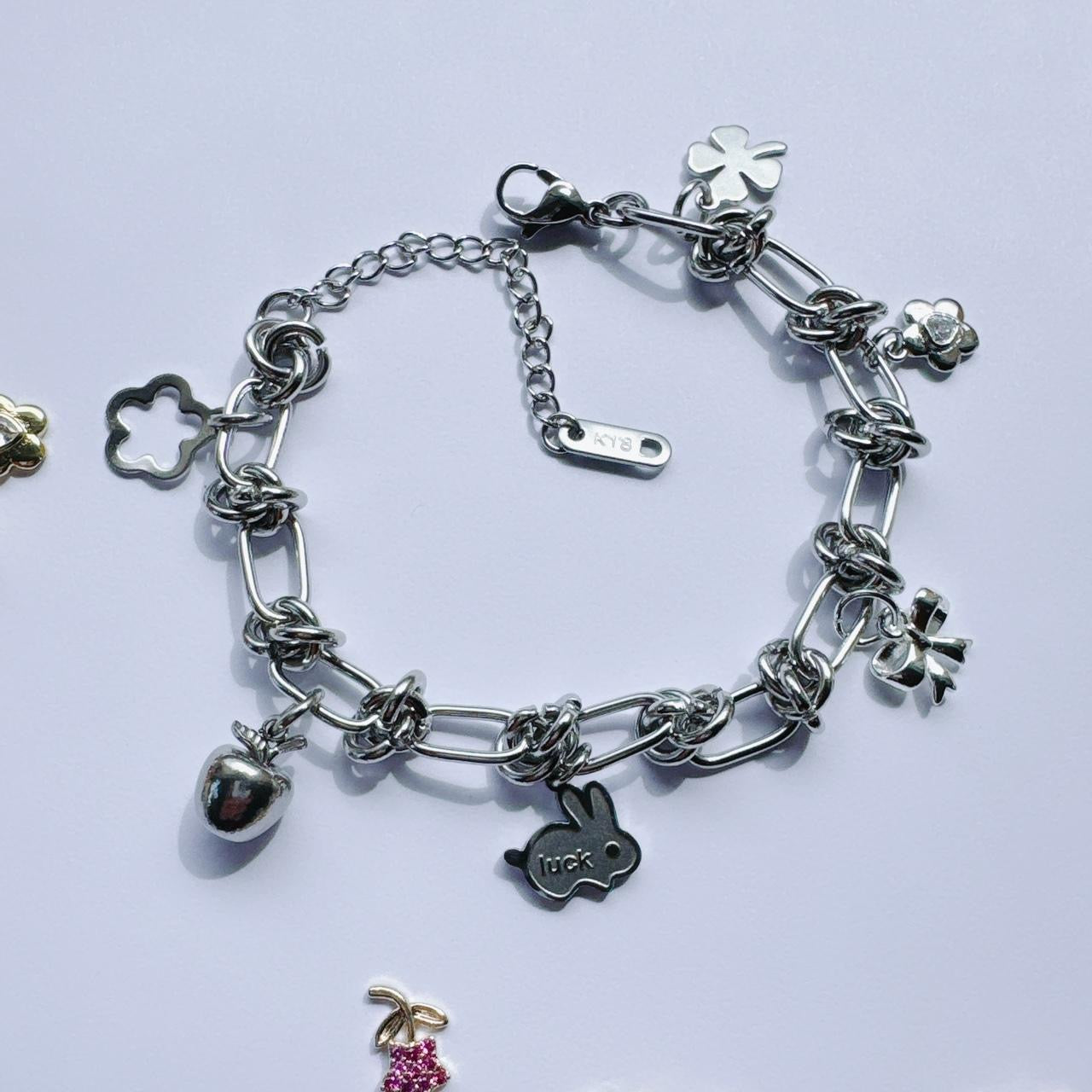 Silver Chainmail Charm Bracelet