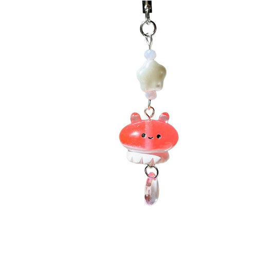 Pink Jellyfish Phone Charm