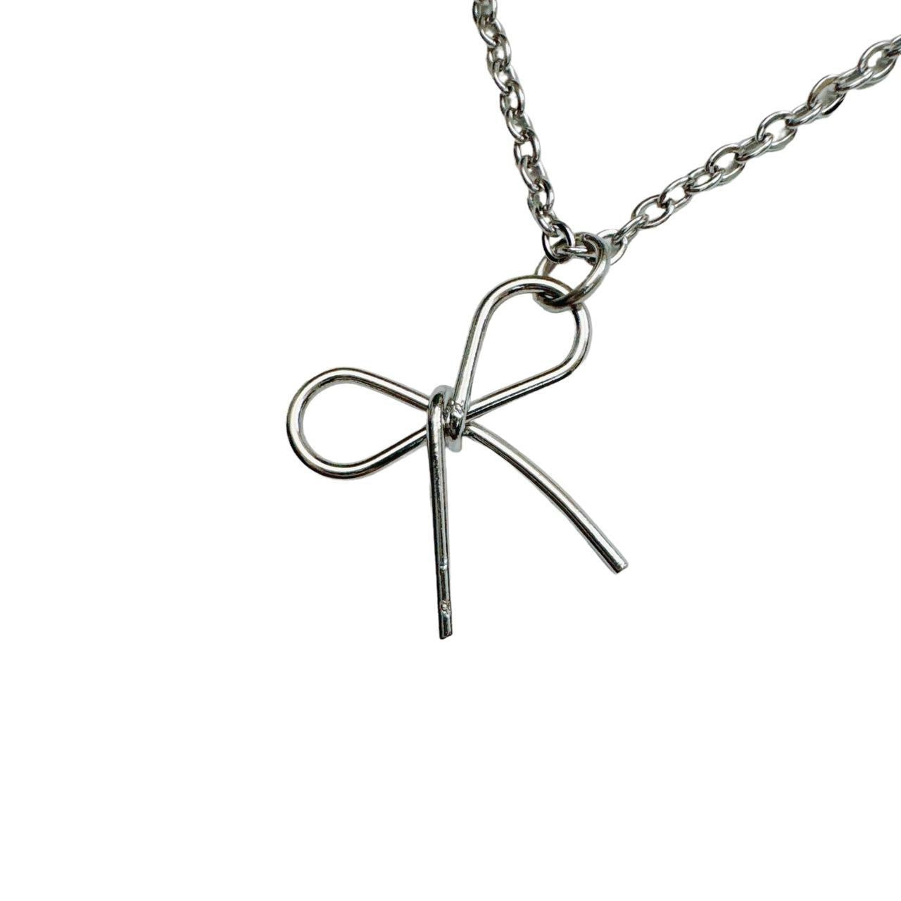 Silver Bow Necklace