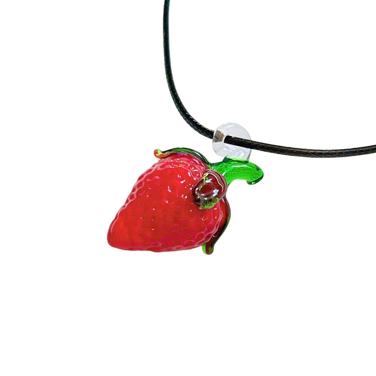 Glass Strawberry Necklace