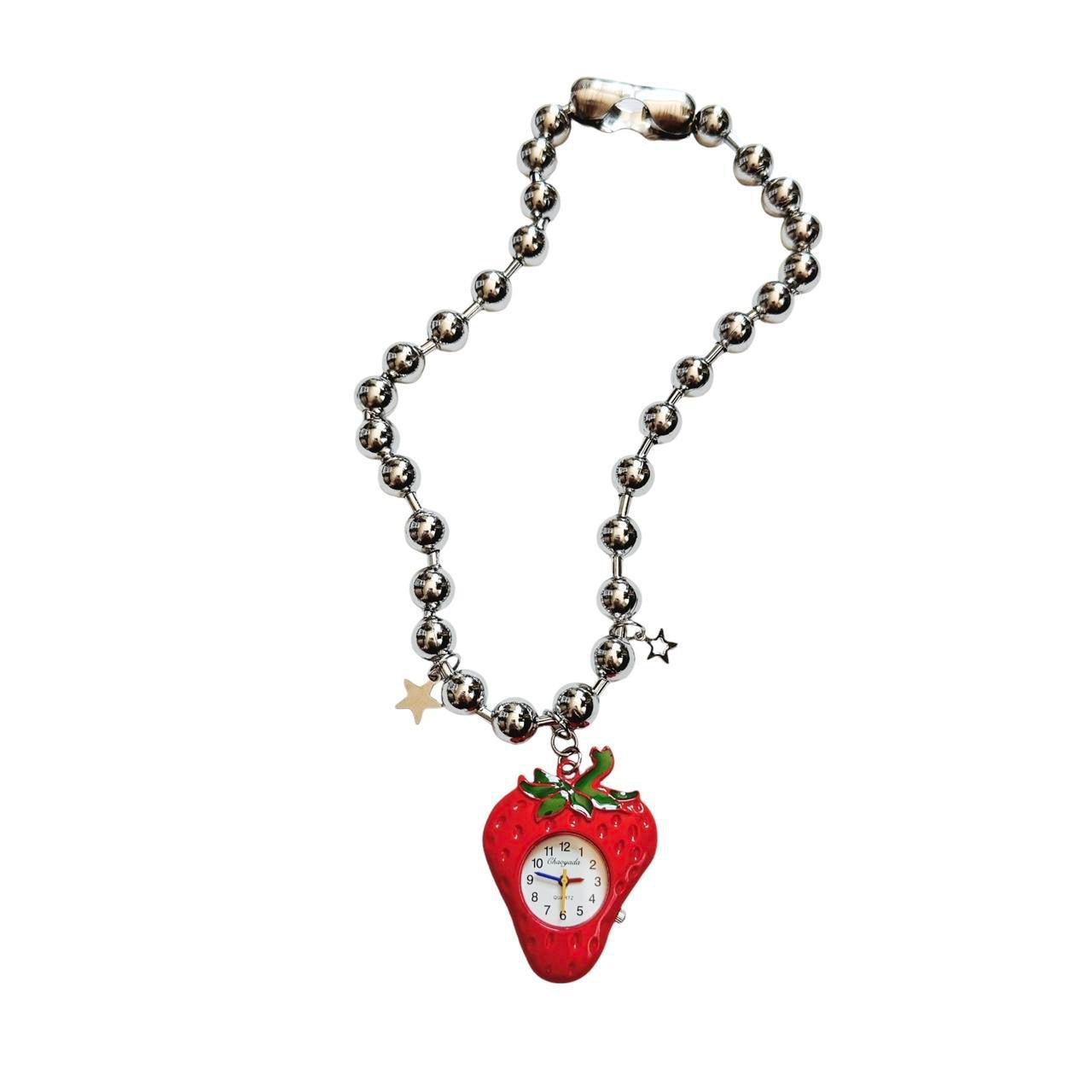 strawberry watch necklace - ball chain