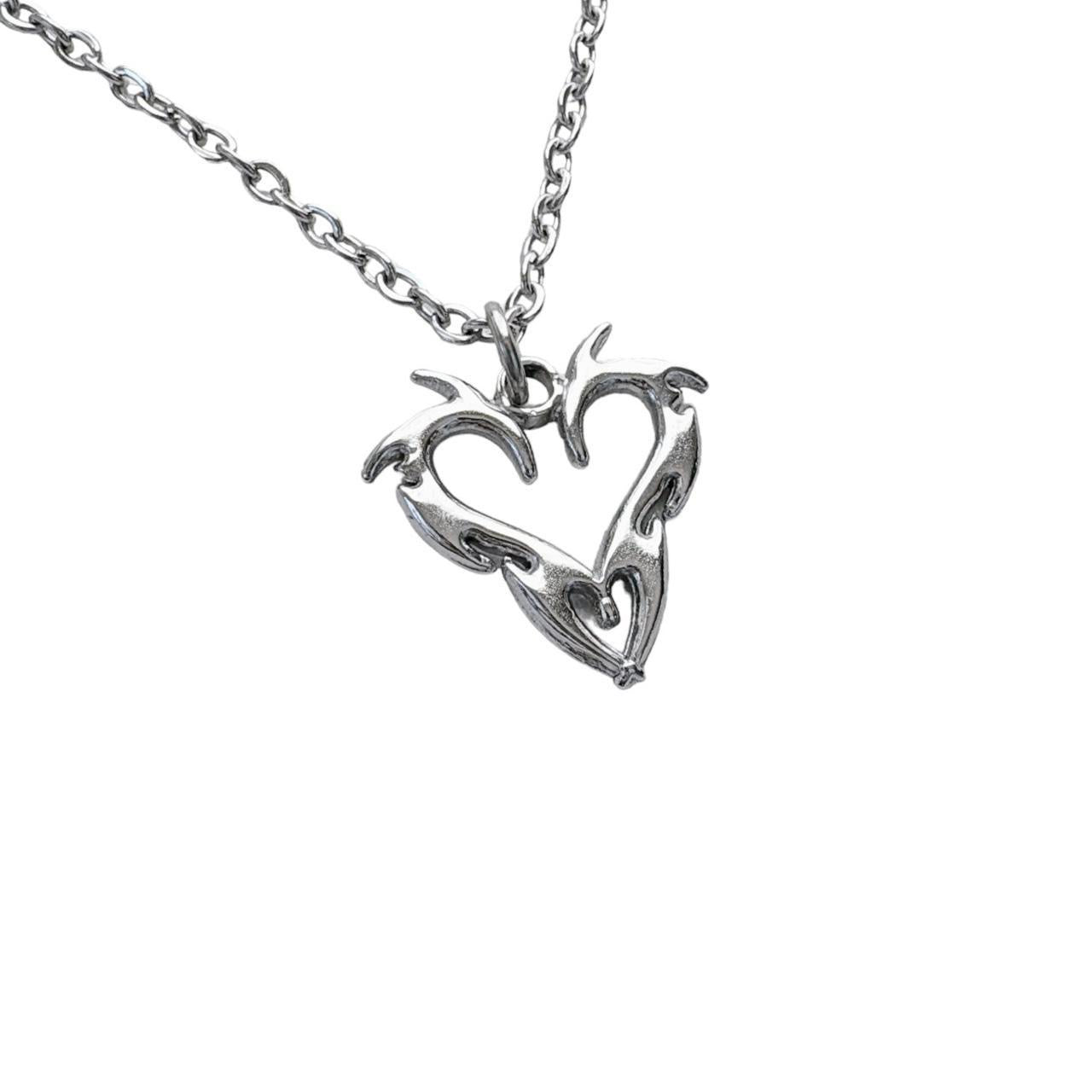 Silver Tribal Heart Necklace