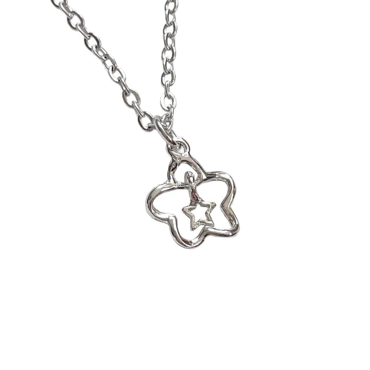 Silver Star Flower Necklace