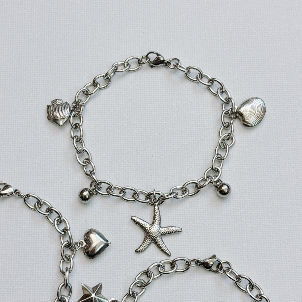 sea life silver charm bracelet