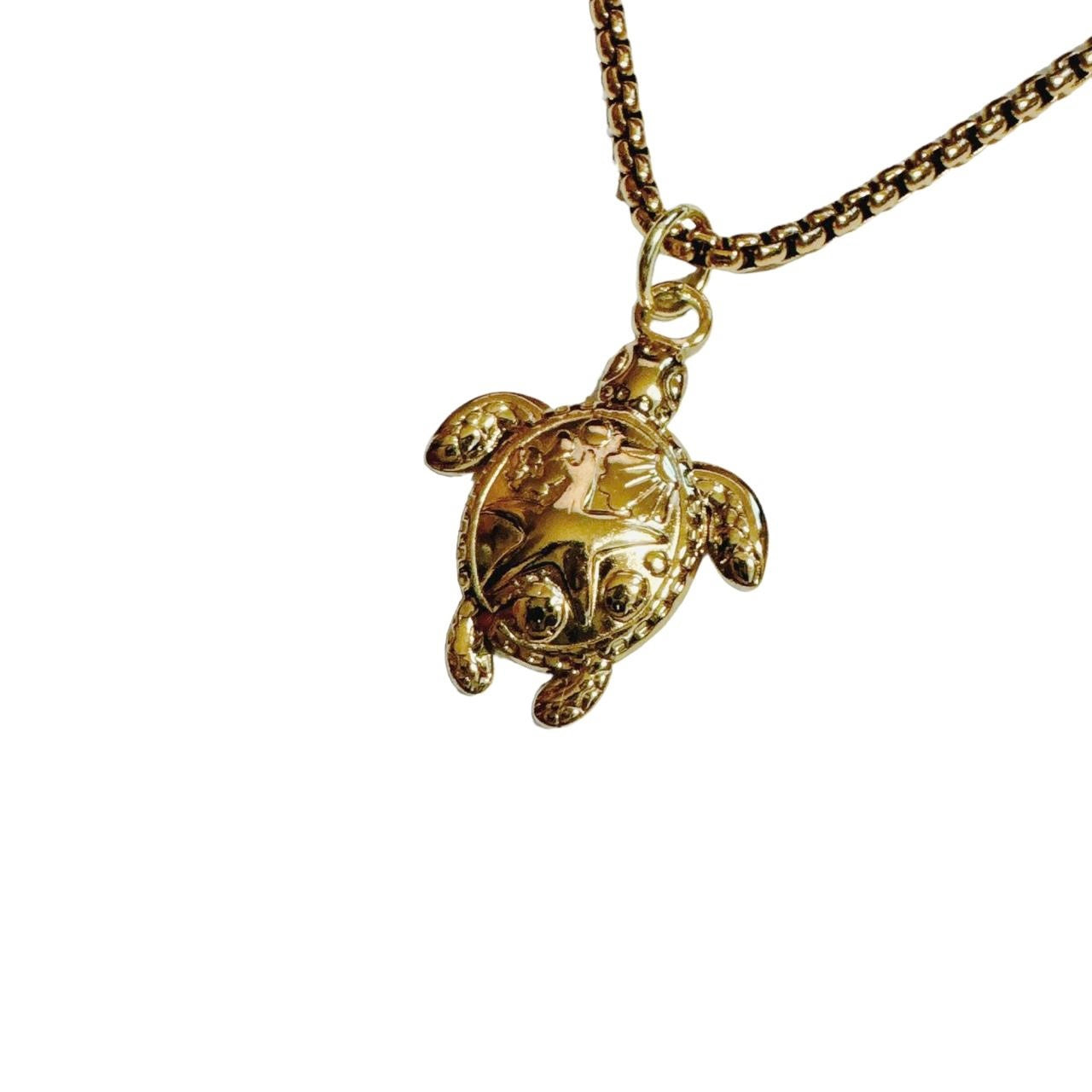 gold sea turtle necklace