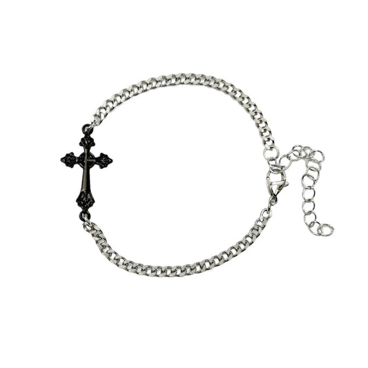 Black Cross Chain Bracelet