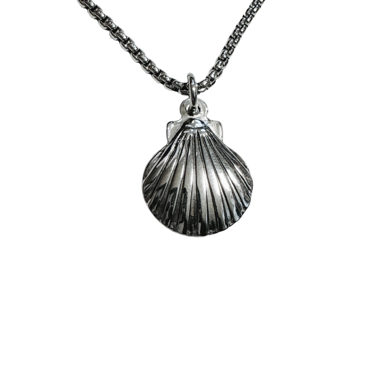 silver shell necklace