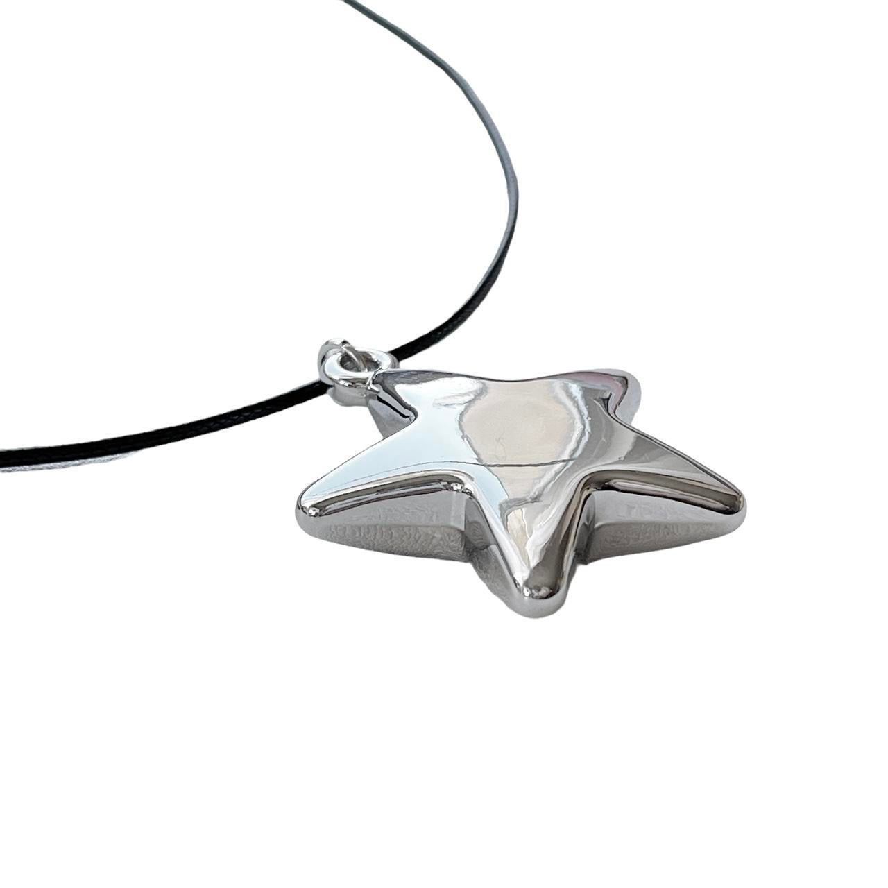 Large Silver Star Necklace