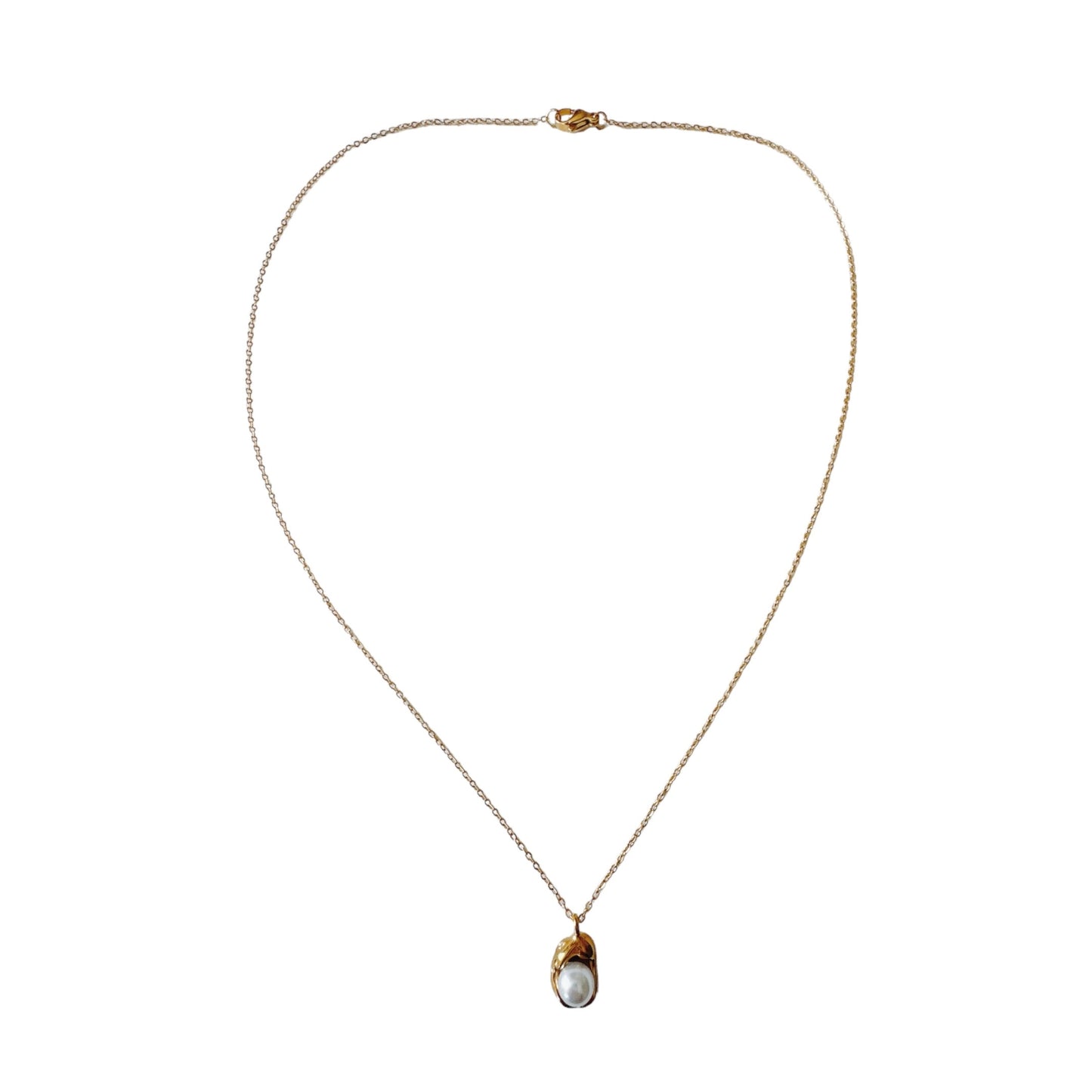 Dainty Gold Pearl Necklace