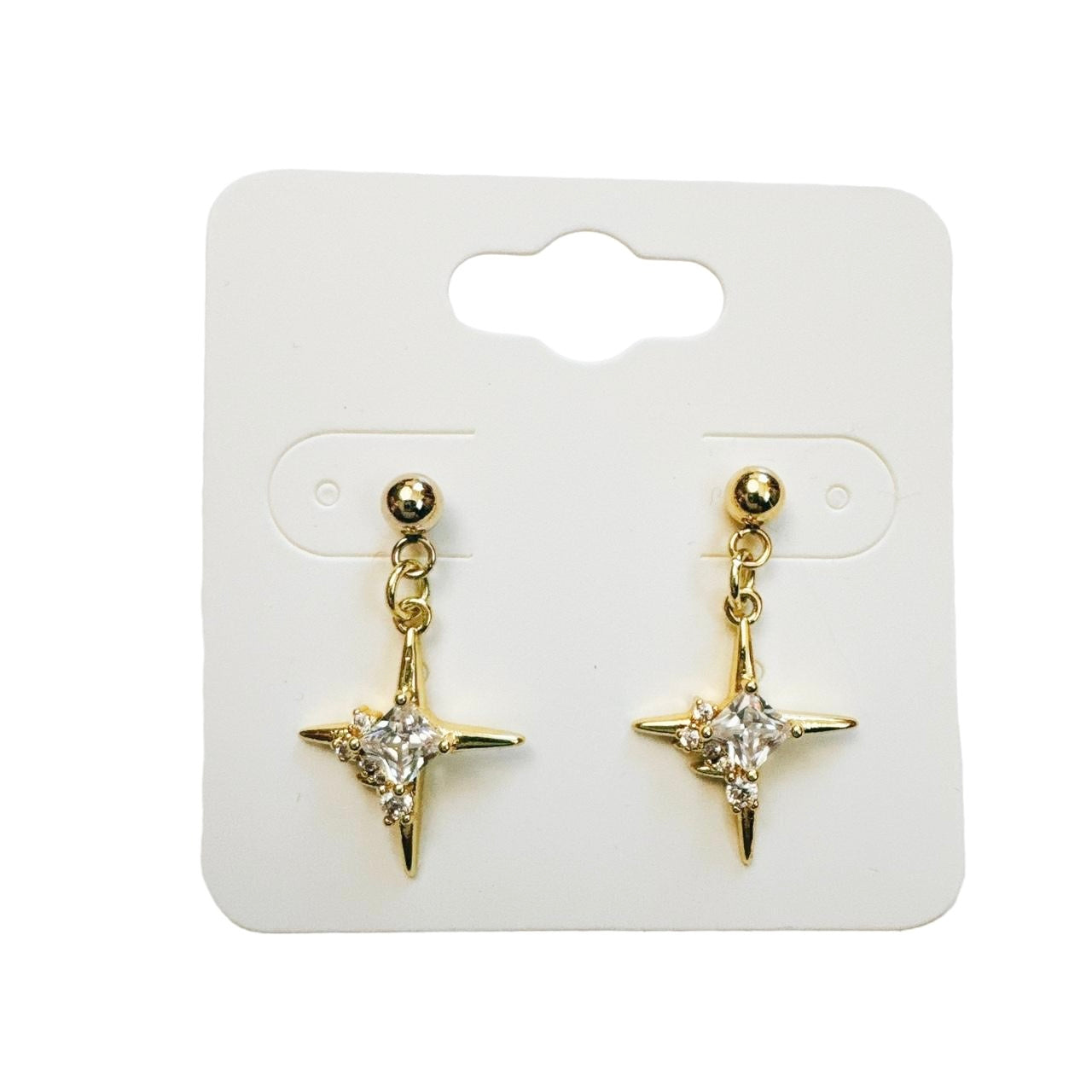 gold rhinestone sparkle star earrings