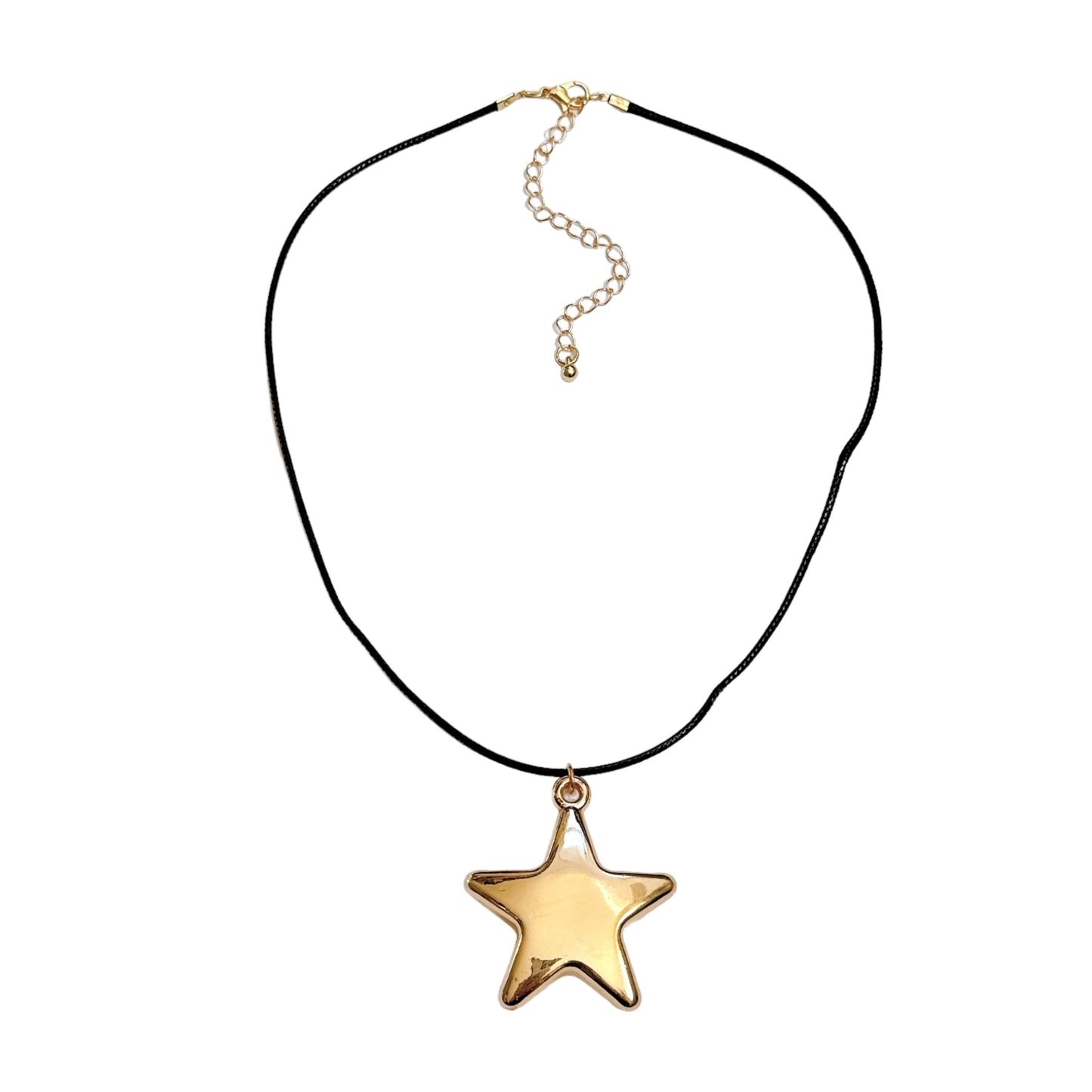 Large Gold Star Cord Necklace