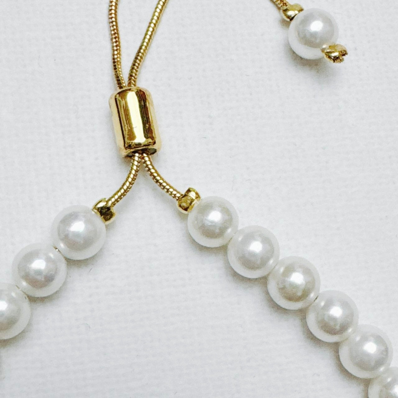 Gold Pearl Slider Bracelet