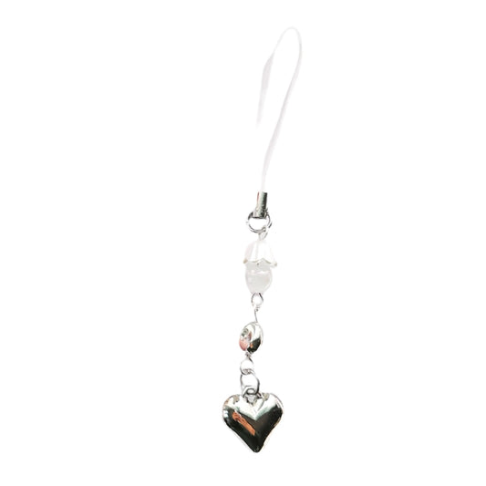 Silver Heart Phone Charm