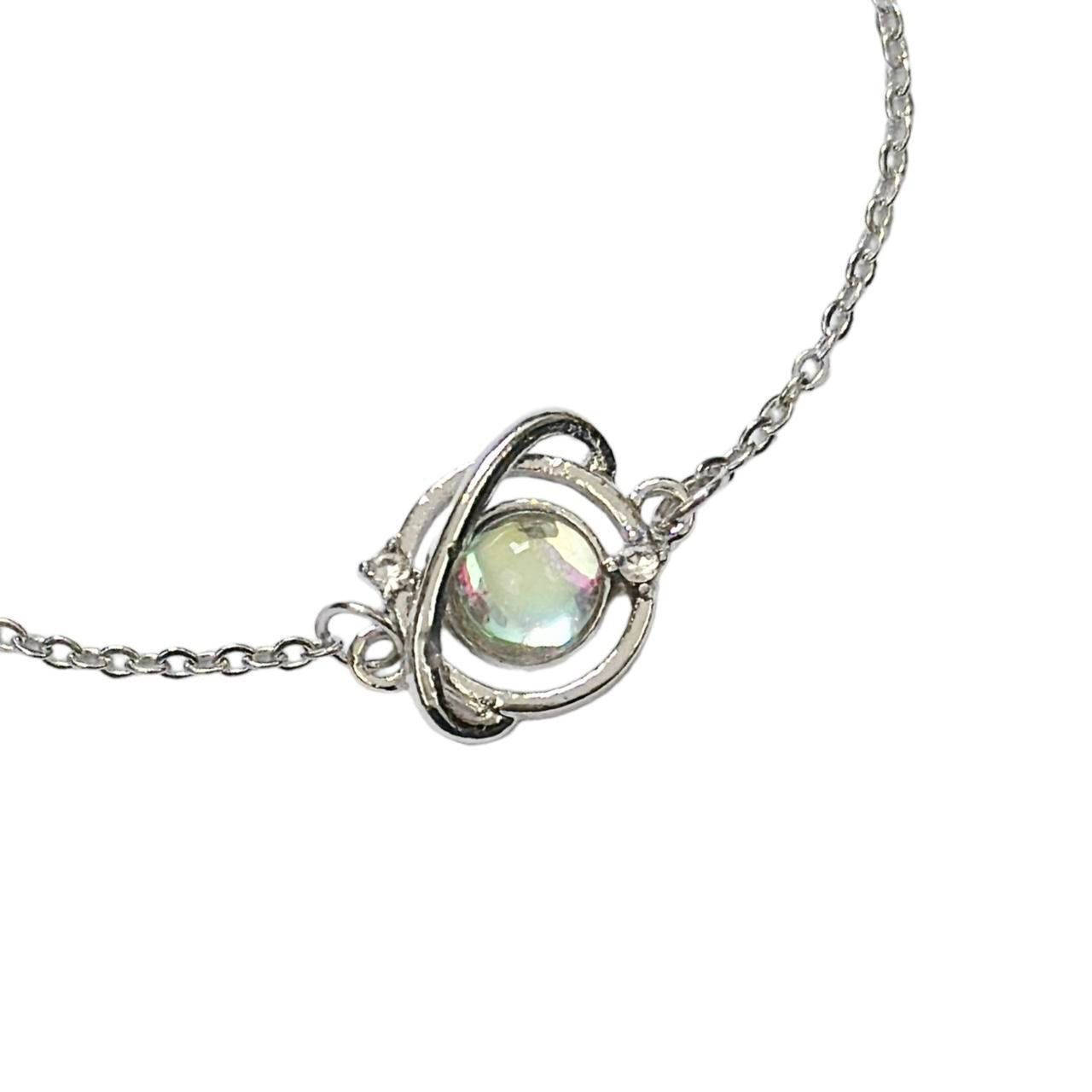 Silver Iridescent Planet Bracelet