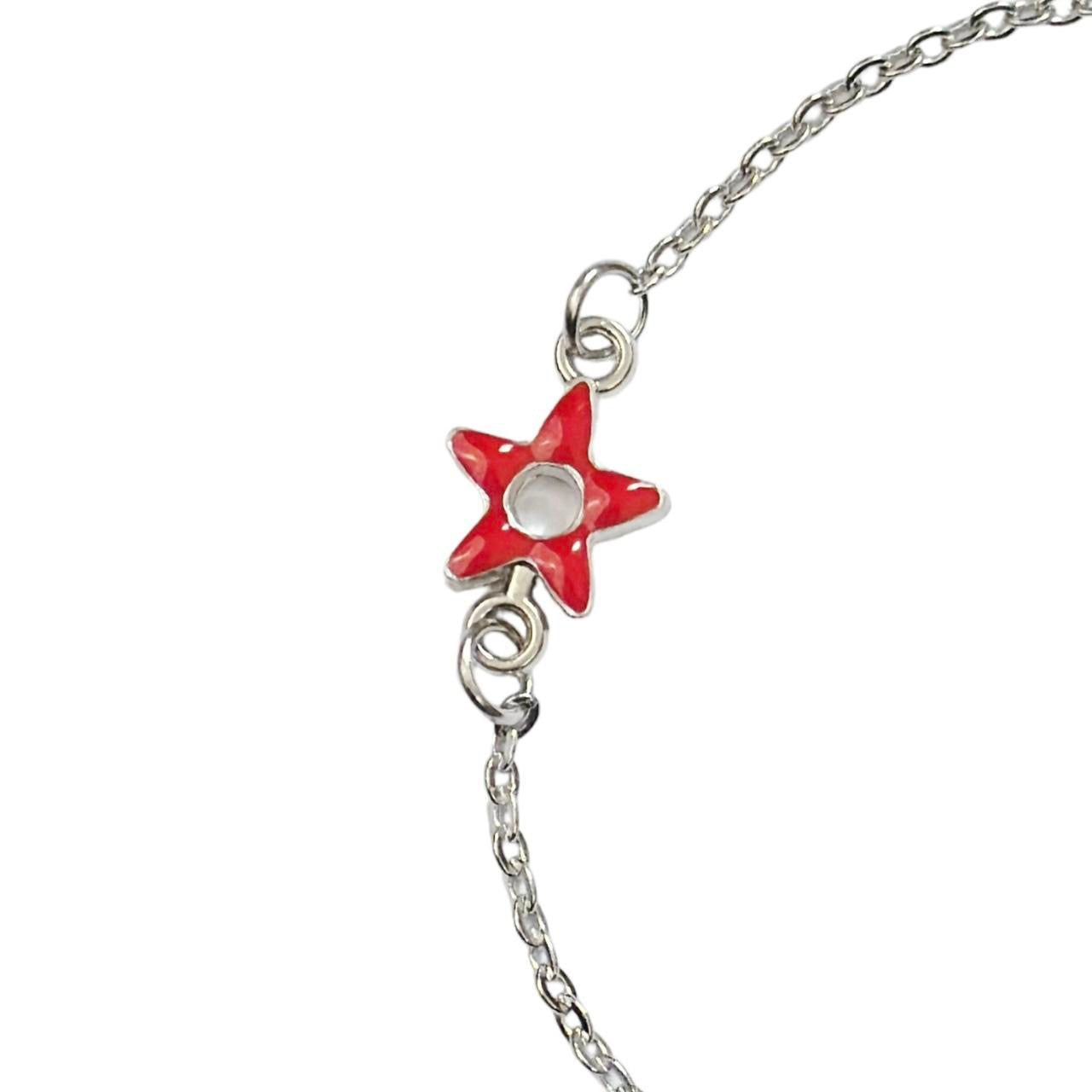 Red Star Silver Bracelet