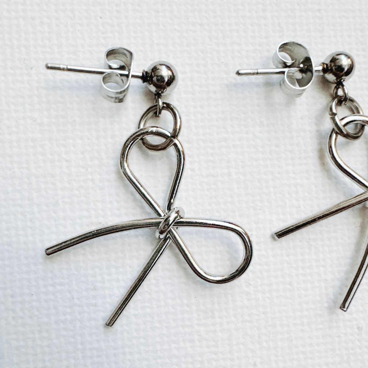 Silver Bow Earrings