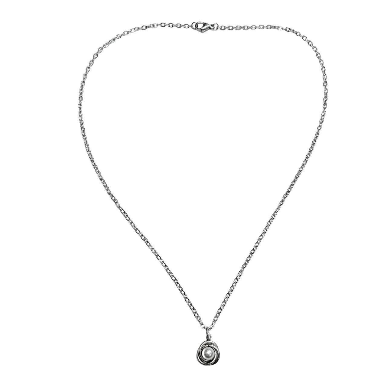 Silver Pearl Vortex Necklace