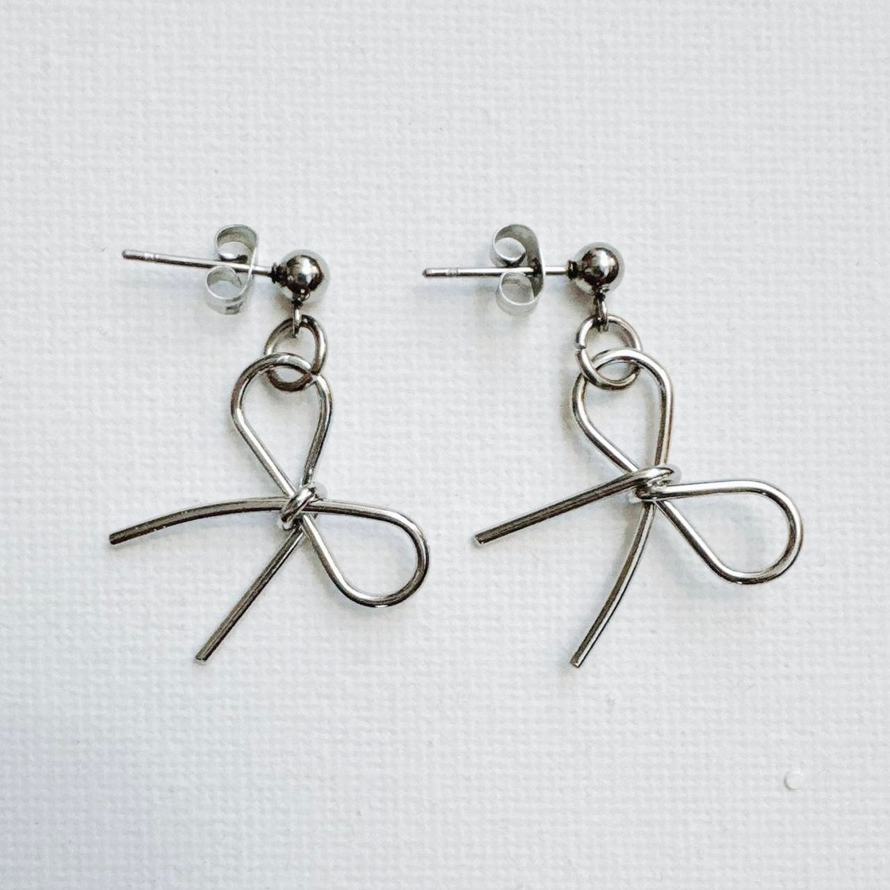 Silver Bow Earrings