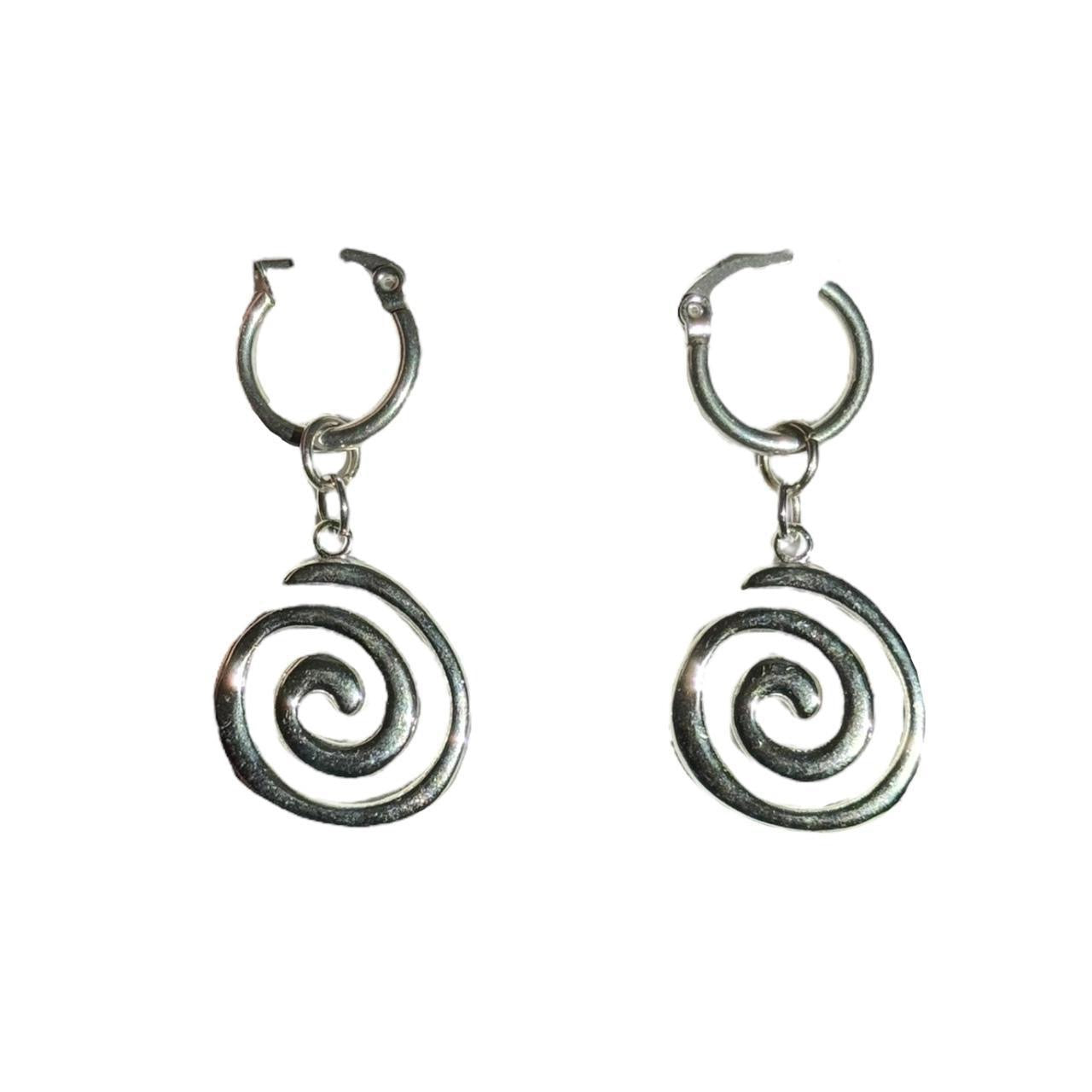 Silver Spiral Hoop Earrings