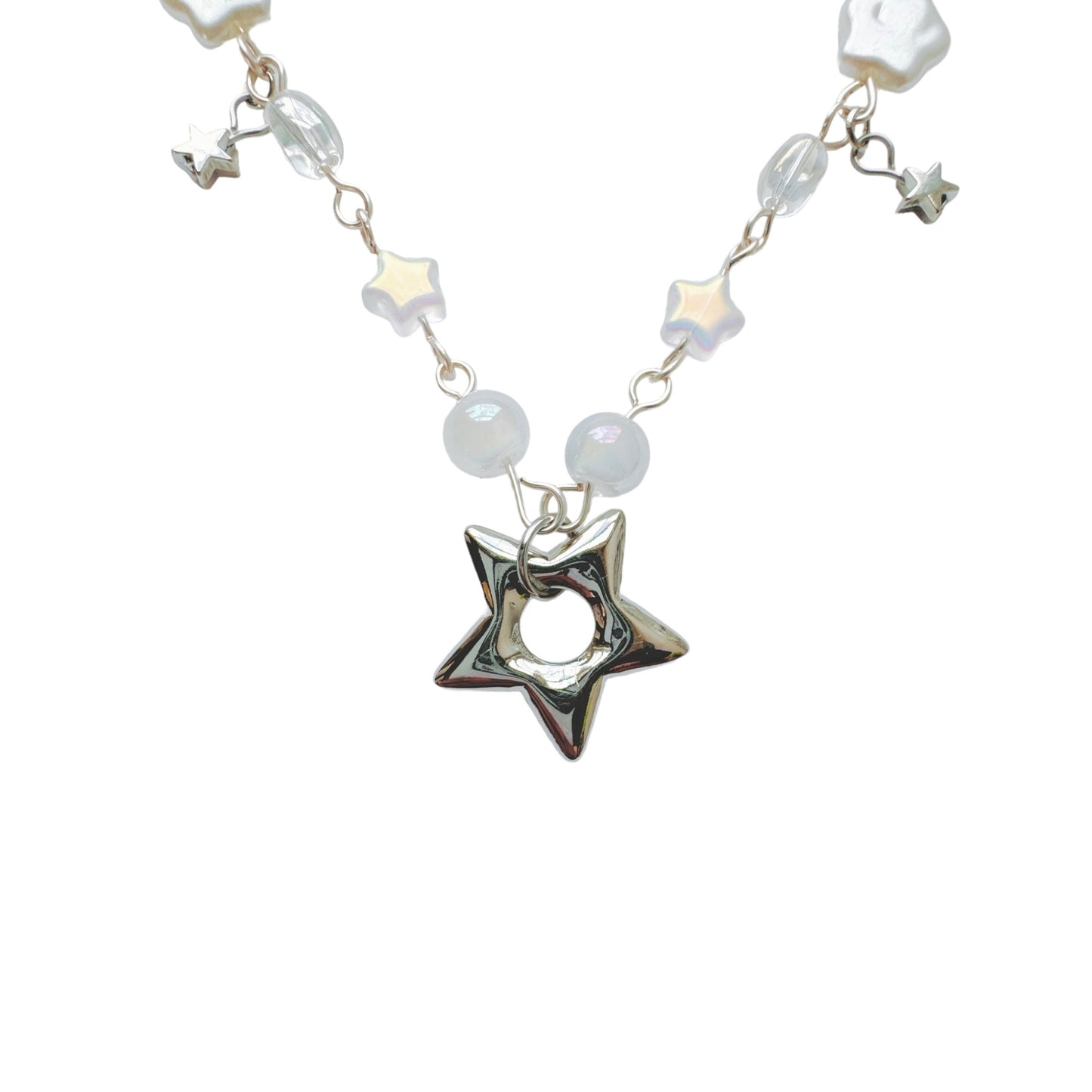 Puffy Star Beaded Necklace