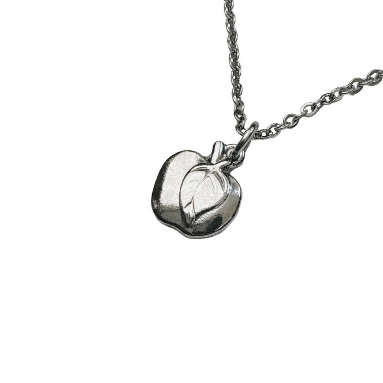 silver apple necklace