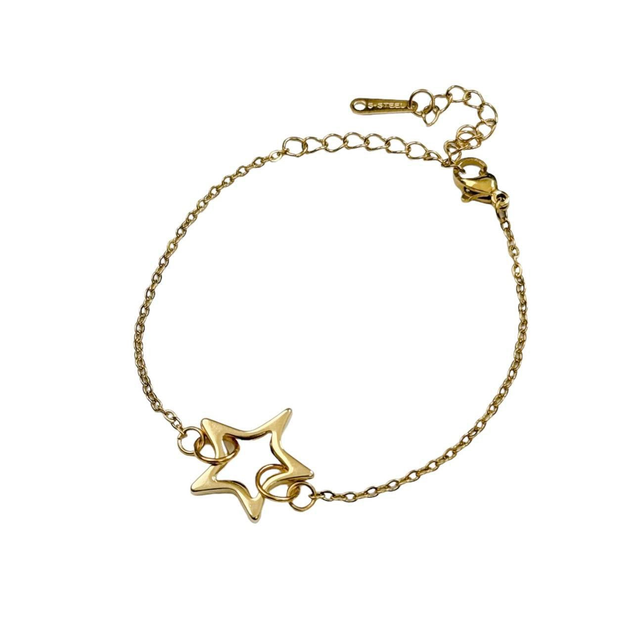 Gold Hollow Star Bracelet