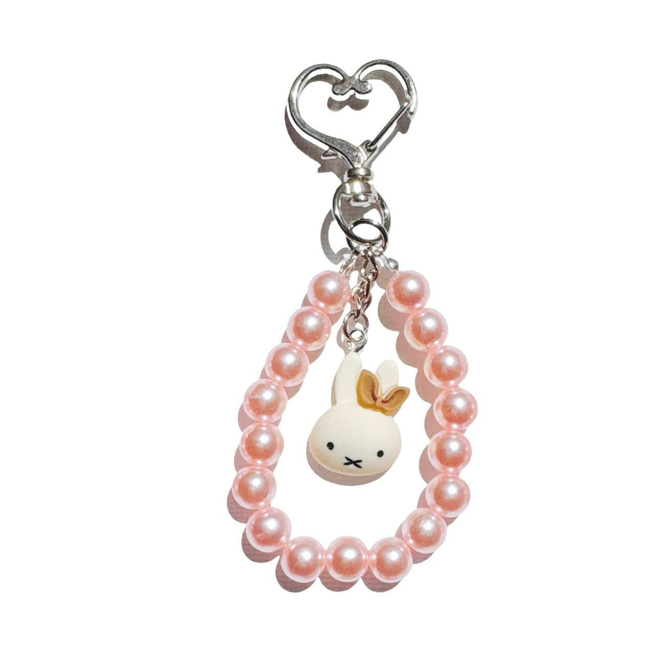 miffy bunny beaded keychain