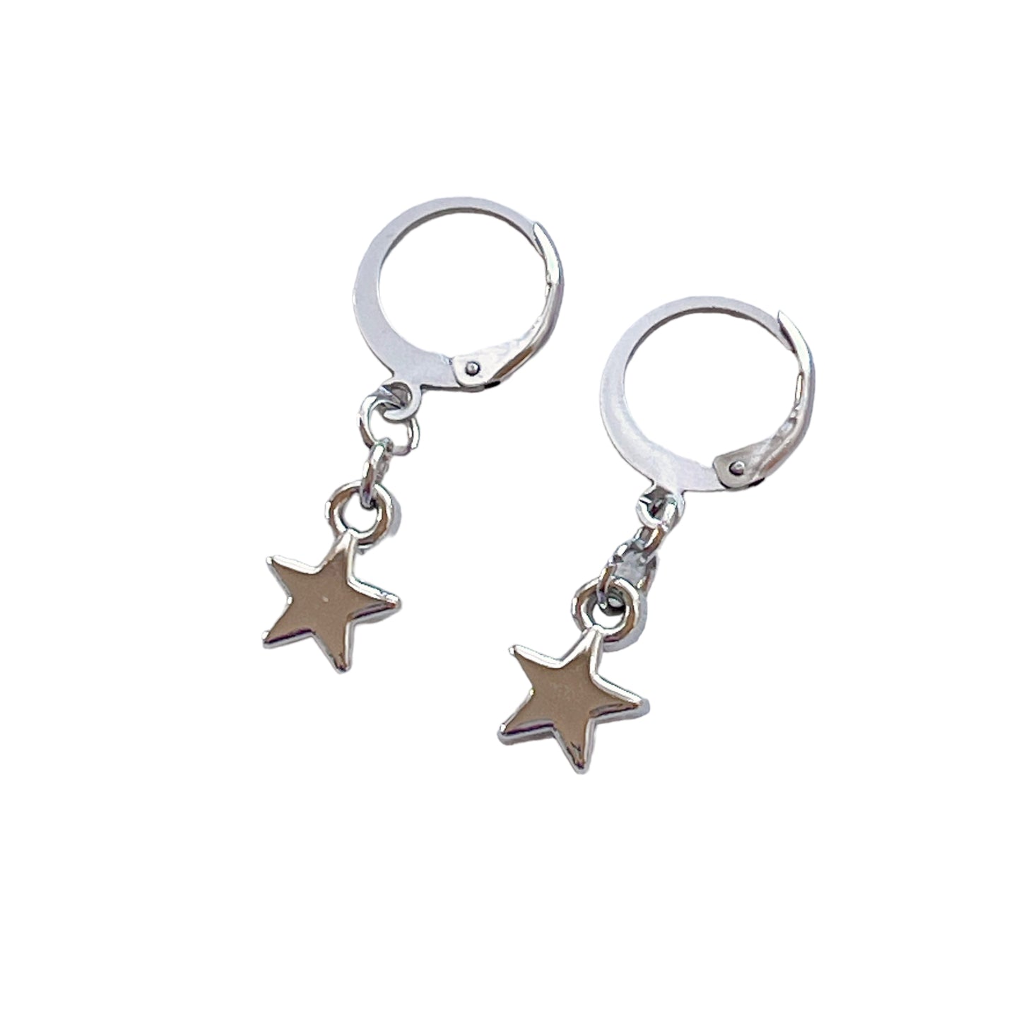 Silver Dainty Star Huggie Earrings