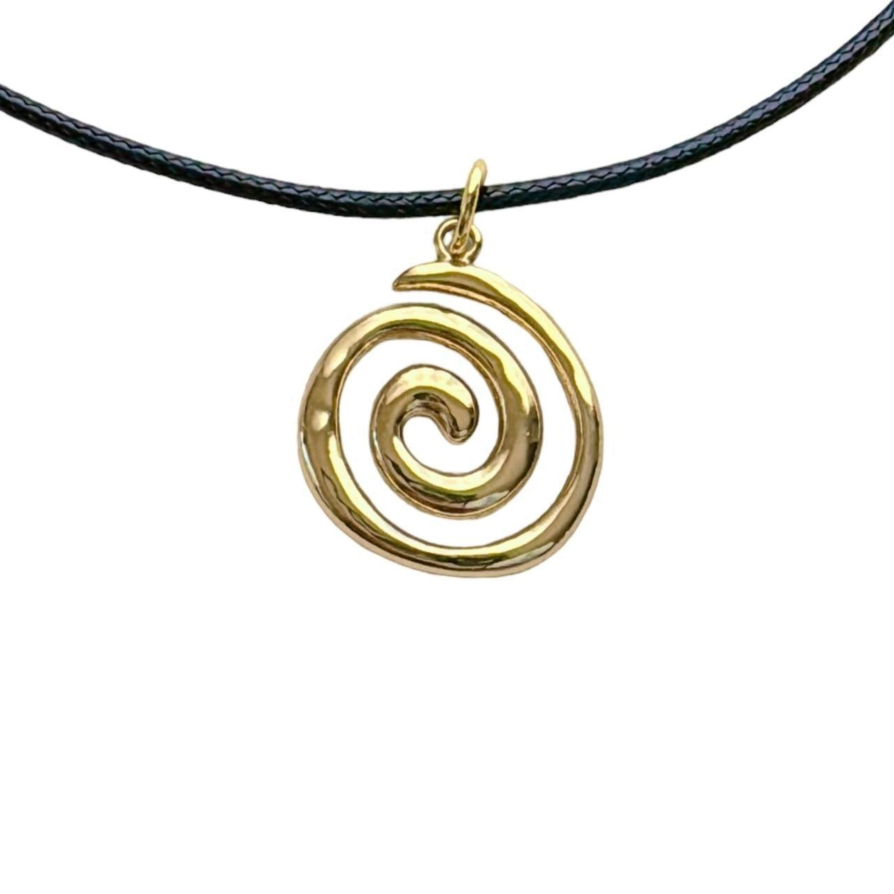 Gold Spiral Cord Necklace