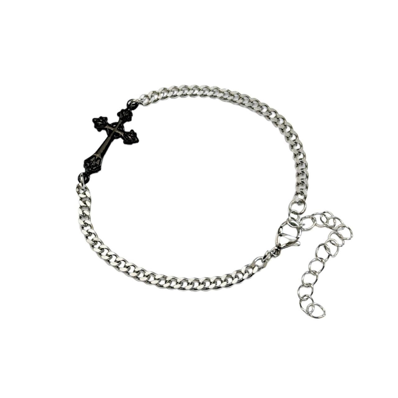 Black Cross Chain Bracelet