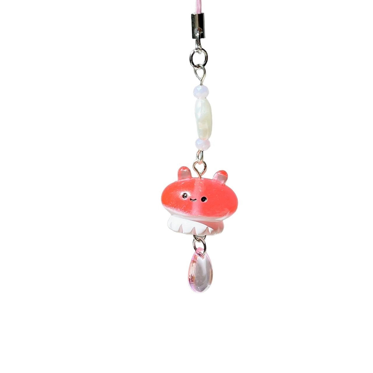 Pink Jellyfish Phone Charm