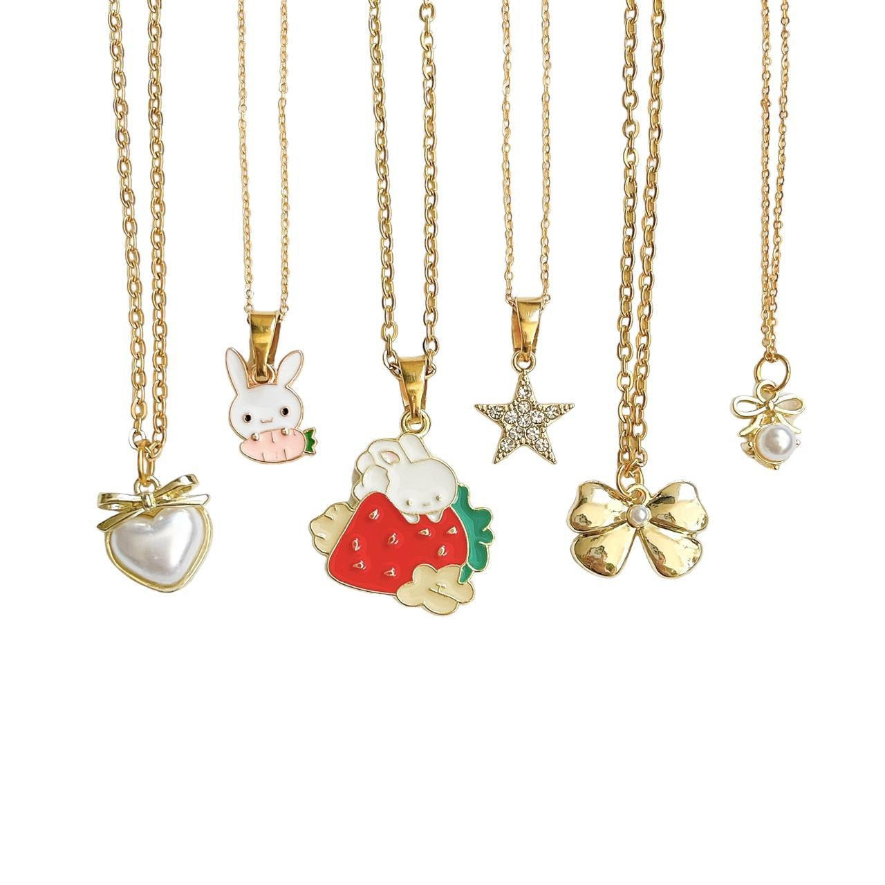 Gold Dainty Pearl Heart Necklace