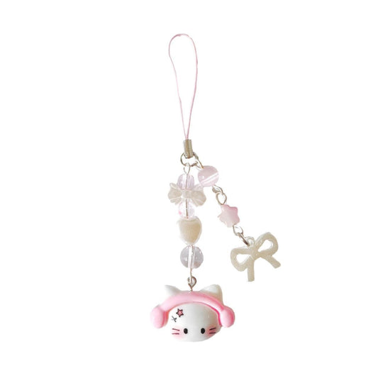 Headphone Kitty Charm - white