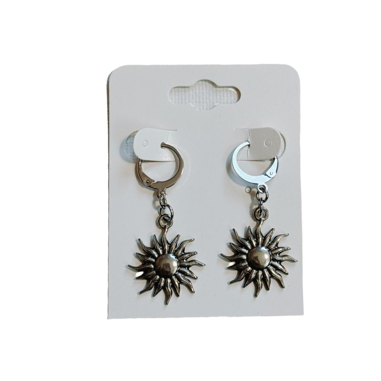 silver sun earrings