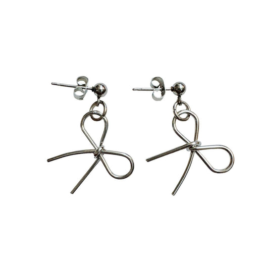 Silver Bow Earrings