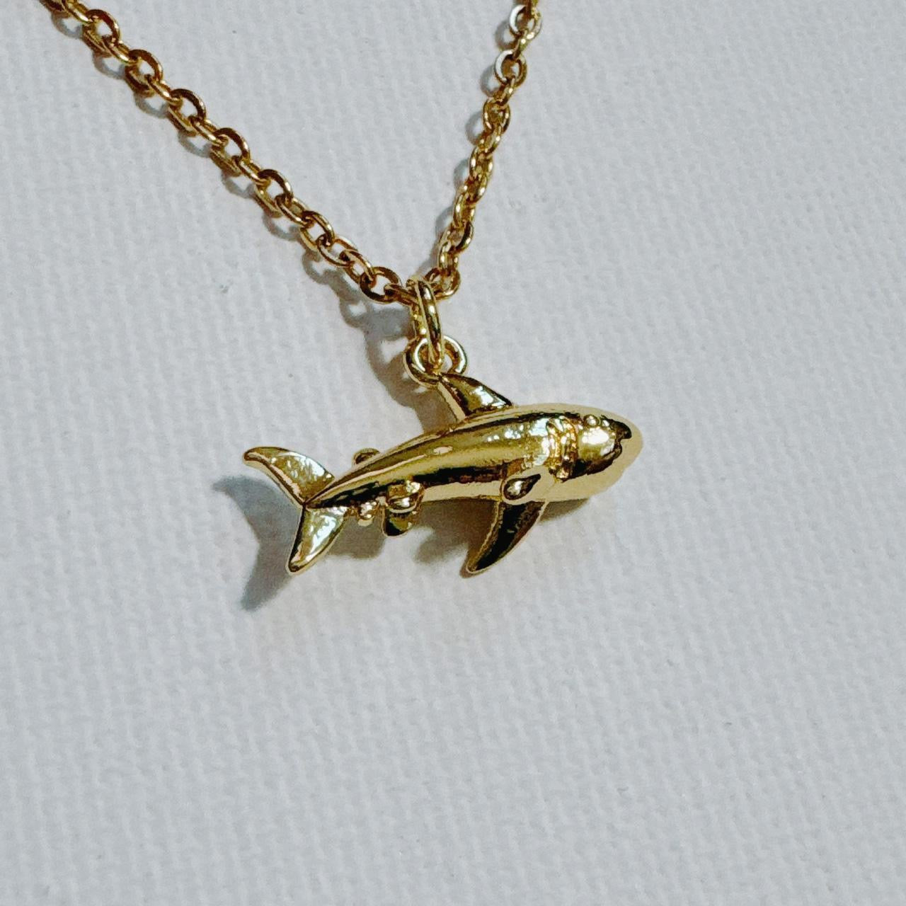 gold shark necklace